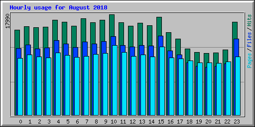 Hourly usage for August 2018